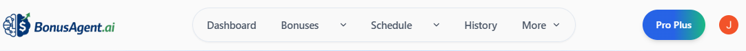 Top navigation with Bonuses, Schedule, More, and guide links